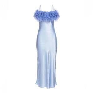 Sleeper blue feather slip dress